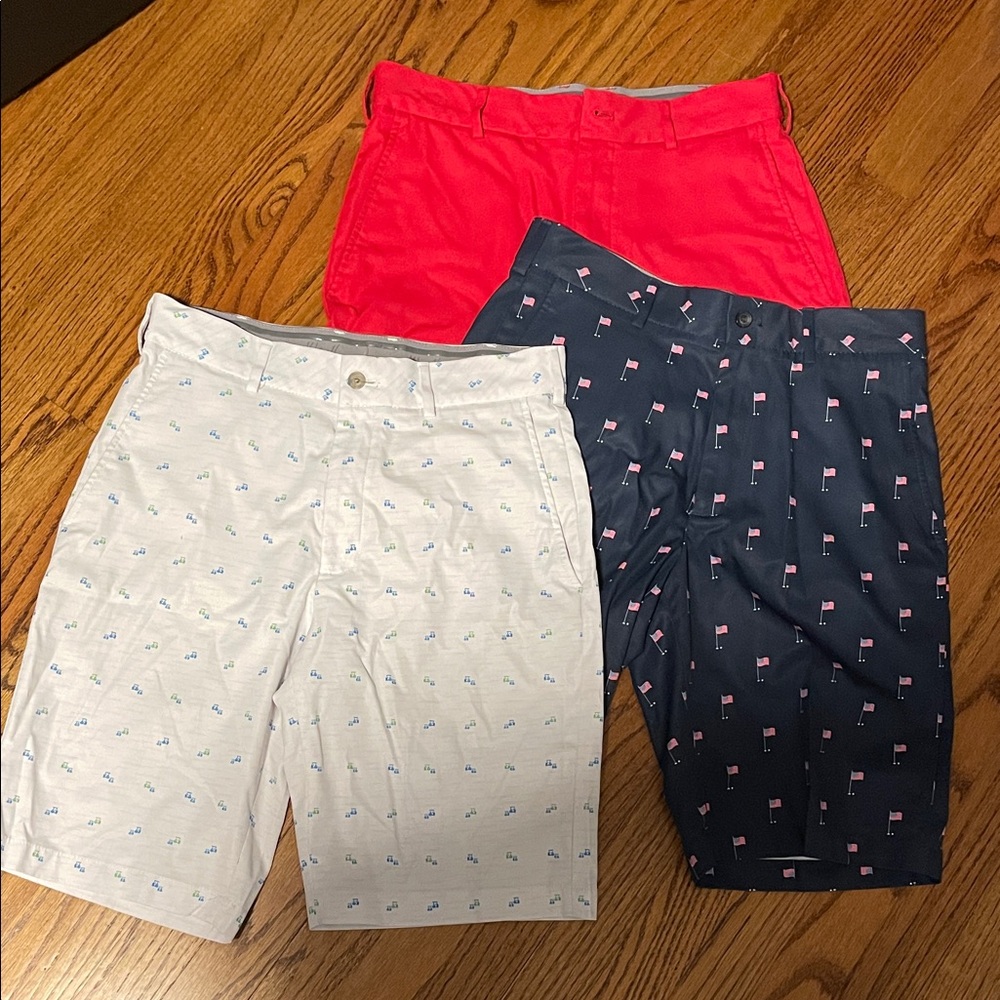Walter Hagen Men's Shorts - Red, Navy, and White
